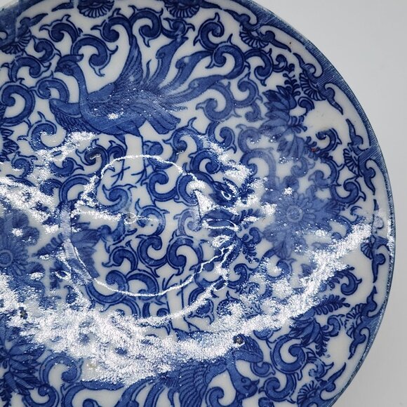 Xuande Marked Demitasse Blue & White Porcelain Cup and Saucer Pheonix - Picture 12 of 12